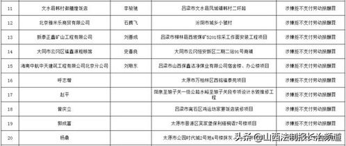山西省公布100家欠薪企業(yè)黑名單 長治市11起不法行為引關注